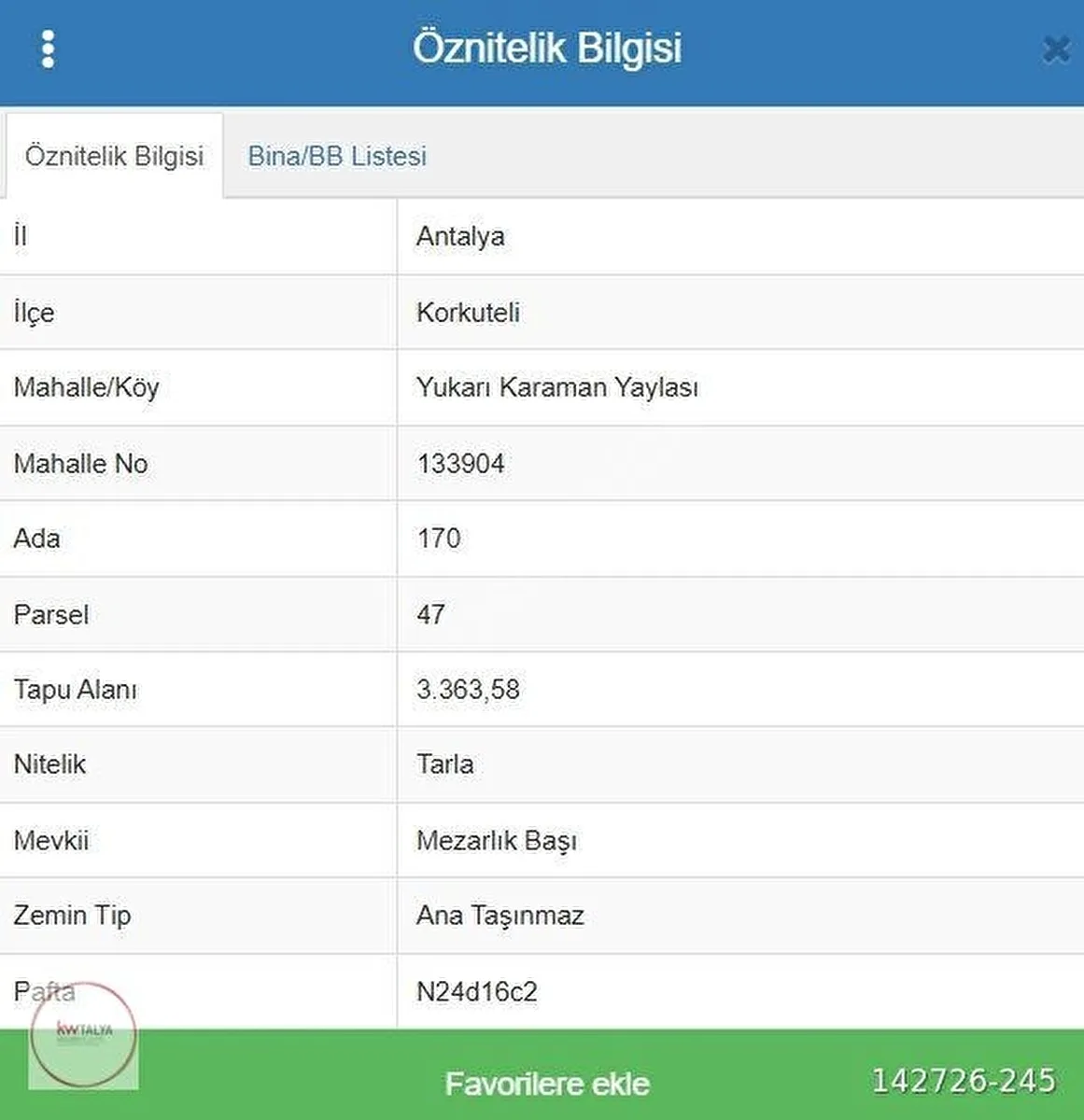 Korkuteli Yukarıkaraman'da Satılık Tarla (6.545 m²) 3
