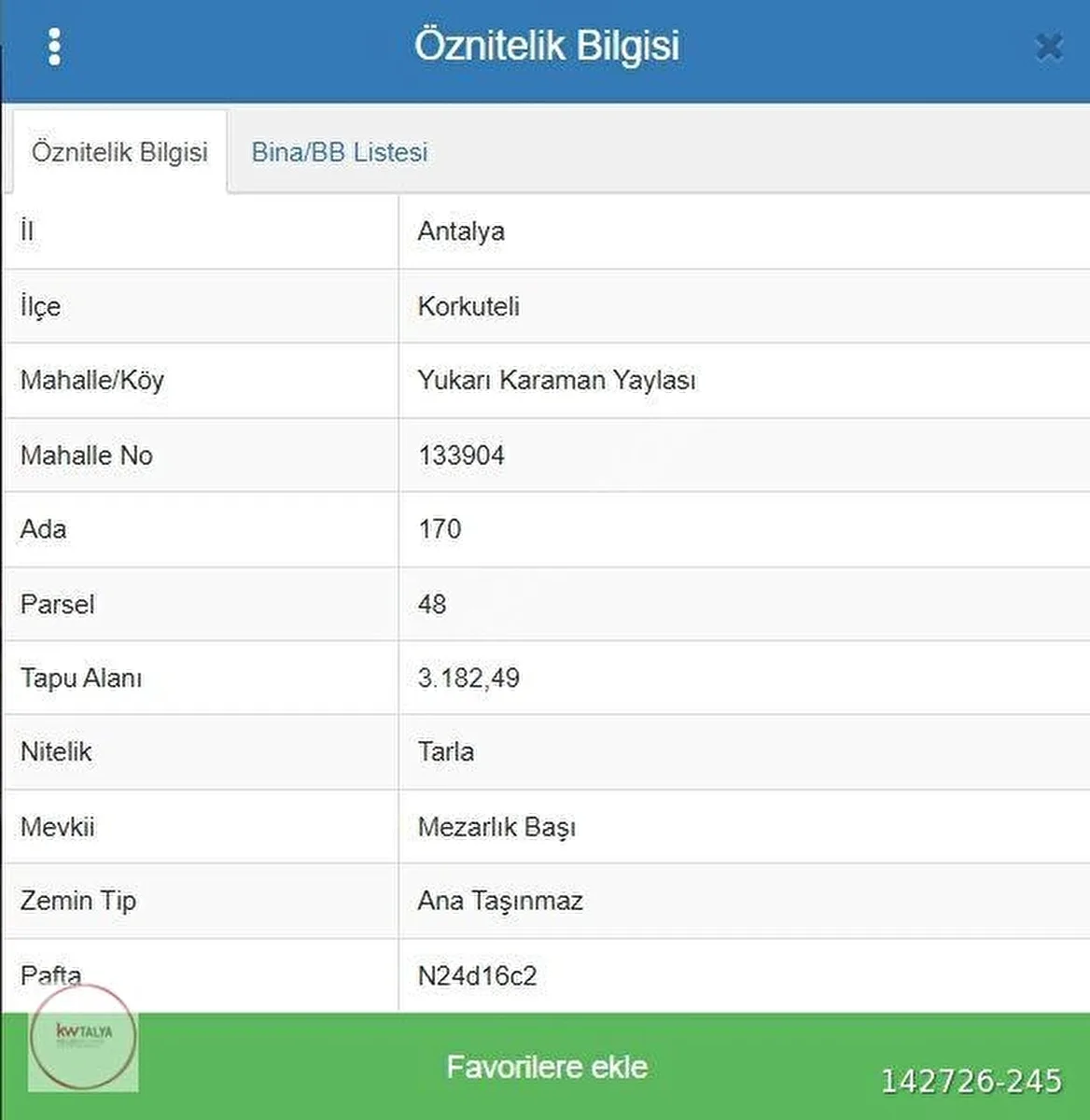 Korkuteli Yukarıkaraman'da Satılık Tarla (6.545 m²) 11